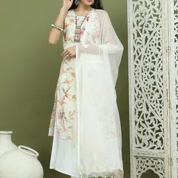 Jompers Women Floral Printed Regular Kurta with Palazzos & With Dupatta-44