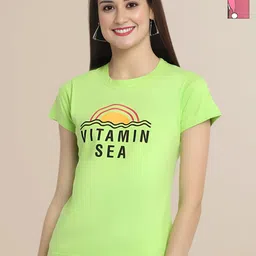 Mast & Harbour Women Typography 2 Printed Applique T-shirt-picture-39