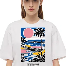 VLAM Women Printed Raw Edge T-shirt-picture-21