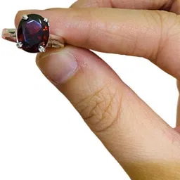 GenZcomplex Silver-Plated Brass Garnet Finger Ring-image-84