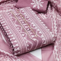 Moda Rapido Batik Printed Cotton Salwar Suit Dress Material with Matching Dupatta-image-12