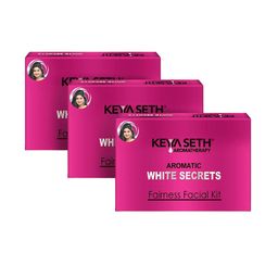 KEYA SETH Aromatic Set of 3 White Secrets Fairness Facial Kit - 23 g each-image-23