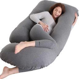 j Shape Cotton Solid Pregnancy Pillow Pack of 1-image-60
