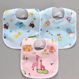 Baby Bib Pack of 3 set chit buttoned with 100% waterproof-85
