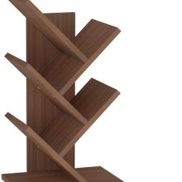 bvm Caliper Engineered Wood 5-Tier Floor Standing Tree Bookcase Solid Wood Open Book Shelf image 2