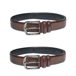 ZEVORA Men Set Of 2 Textured Leather Slim Belt-8