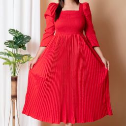 Women A-line Red Maxi/Full Length Dress-image-16