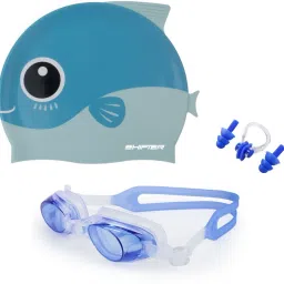 Swimming Goggles Swim Cap For Kids Boys Girls Earplug Noseplug-image-68
