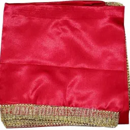 om pooja shop Satin Blend Printed Green, Red Men Dupatta image 3