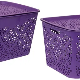 Plastic Large Turkish Basket For Wardrobe | Kitchen | Vegetables Storage Basket With Lid Storage Basket-image-82