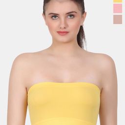 Amour Secret Pink & Beige Bandeau Bra Full Coverage-46