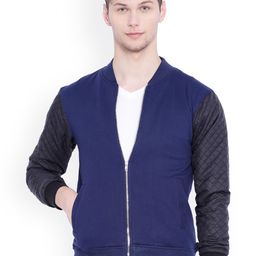 Campus Sutra Blue & Black Colourblocked Bomber Jacket-picture-45