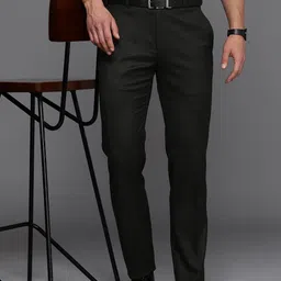 Raymond Men Mid-Rise Slim Fit Checked Formal Trousers-52