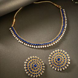Peora Gold-Plated Kundan-Studded Jewellery Set-image-43