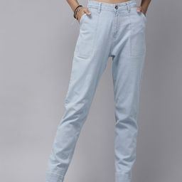The Roadster Lifestyle Co Women Light Blue Boyfriend Fit High-Rise Clean Look Jeans-image-41