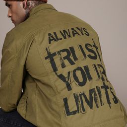 The Roadster Life Co. Typography Printed Pure Cotton Denim Jacket-57