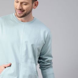 Mast & Harbour Men Blue Solid Sweatshirt-picture-17