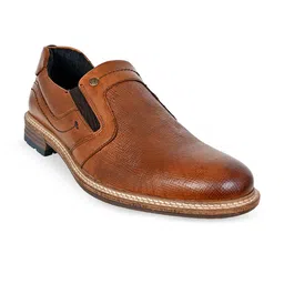 HX London Men Textured Leather Formal Slip-On Shoes-image-90