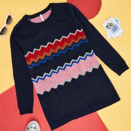 Pantaloons Junior Girls Navy Blue & White Striped Pullover-image-26