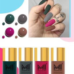 MI FASHION Set Of 4 Velvet Matte High-Pigmented Nail Polish - 9.9ml Each-31