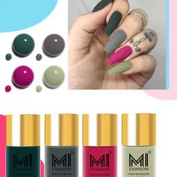 MI FASHION Set of 4 Velvet Matte High-Pigmented Nail Polish - 9.9 ml each-image-92