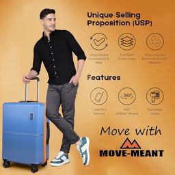 MOVE-MEANT Set Of 2 Textured 360-Degree Rotation Hard-Sided Trolley image 3