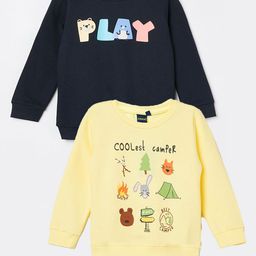 Juniors by Lifestyle Boys Pack Of 2 Typography Printed Pure Cotton Pullover Sweatshirts-picture-14