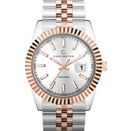 Carlington Exclusive 8811 Two Tone Silver Gents Analog Watch for Men-133