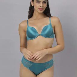 Soie Blue Lace Work Bra Panty Set-picture-47