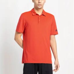 Adidas Red Regular Fit Striped Sports Polo-image-67