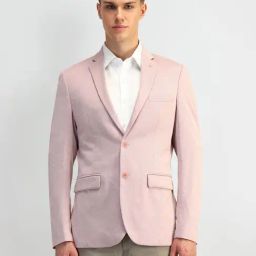 Arrow Pink Slim Fit Texture Blazer-image-87