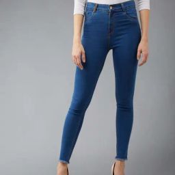 DOLCE CRUDO Blue Plain Jeans-image-62