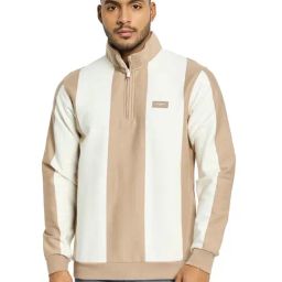 Octave Khaki Regular Fit Colorblock Sweatshirt-picture-26