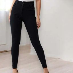 DOLCE CRUDO Black Plain Jeans-image-94