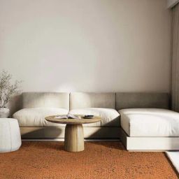 Ddecor Live Beautiful Orange Polyester Rug-1