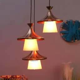 DecorativeRay Orange & Gold Aluminium Hanging Light - Set of 1-image-82