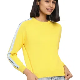 Bewakoof Yellow Cotton Sweater-picture-13