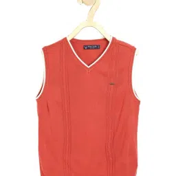 Allen Solly Junior Orange Cotton Self Pattern Sweater-image-6