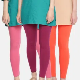 Dollar Missy Multicolor Cotton Leggings - Pack of 3-30