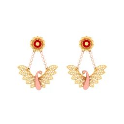 P.C. Chandra Jewellers 14k Gold Cute Bird Shaped Design Dangler Earrings-image-38