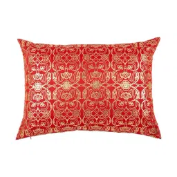 Home4U Brown Poly Dupion Chay Cushion Cover-8