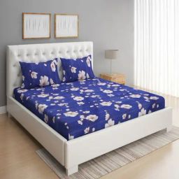 Romee Geometric Brown 144 TC Cotton Queen Sized Bed Sheet with 2 Pillow Covers-picture-23