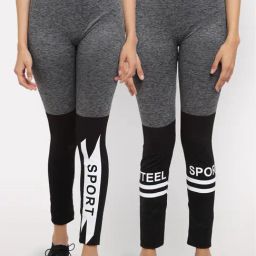 NEUDIS Grey Printed Tights - Pack of 2-image-45