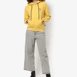 Campus Sutra Yellow Printed Sweatshirt-image-93