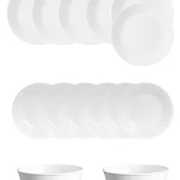 Corelle Livingware 14 Pc Basic, Mini, Starter Dinner Set Small Plate - Winter Frost White-38