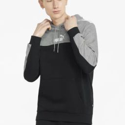 Puma Black And Grey Cotton Regular Fit Hooded SweatShirt-image-55