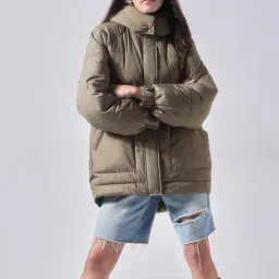 Vero Moda Brown Relaxed Fit Oversized Puffer Jacket-image-44
