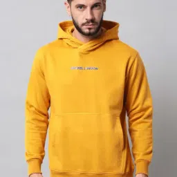 GRIFFEL Mustard Full Sleeves Hooded Sweatshirt-image-31