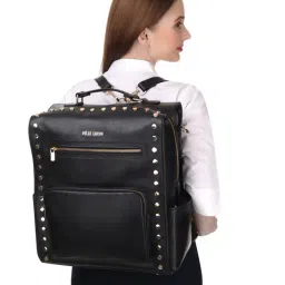 PELLE LUXUR Black Studded Large Backpack-picture-21
