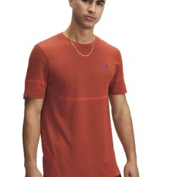 UNDER ARMOUR Orange Slim Fit Striped T-Shirt-image-14